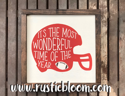 Framed Sign 11x11 - Football, It's the most wonderful time of the year