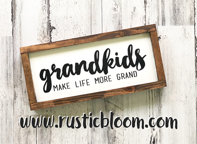 Framed Sign 15x7 - Grandkids Make Life More Grand