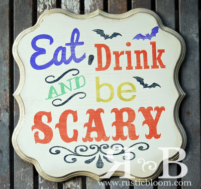 Shaped Plaque - Eat, Drink and be Scary