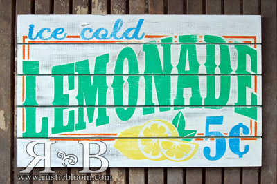 Slat Sign - Lemonade Large