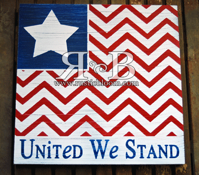 Textured Plaque - United We Stand Chevron Flag